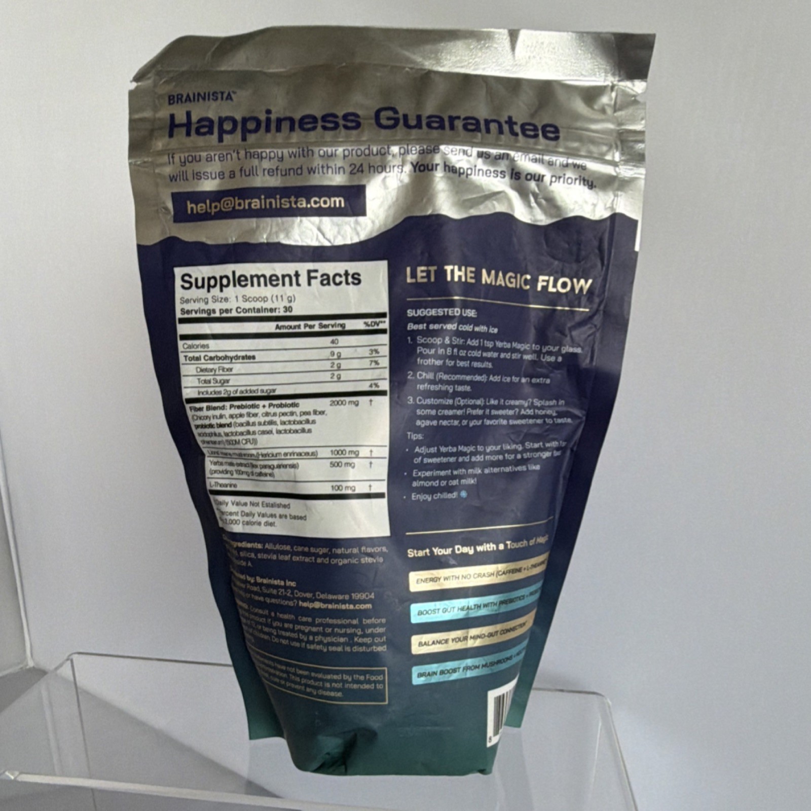 Brainista Yerba Magic Piña Colada Yerba Mate Tea Powder 390g Prebiotic Probiotic