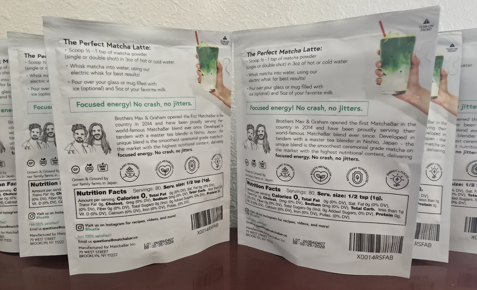 24 Pack MatchaBar Organic Ceremonial Grade Japanese Pure Matcha Green Tea Powder