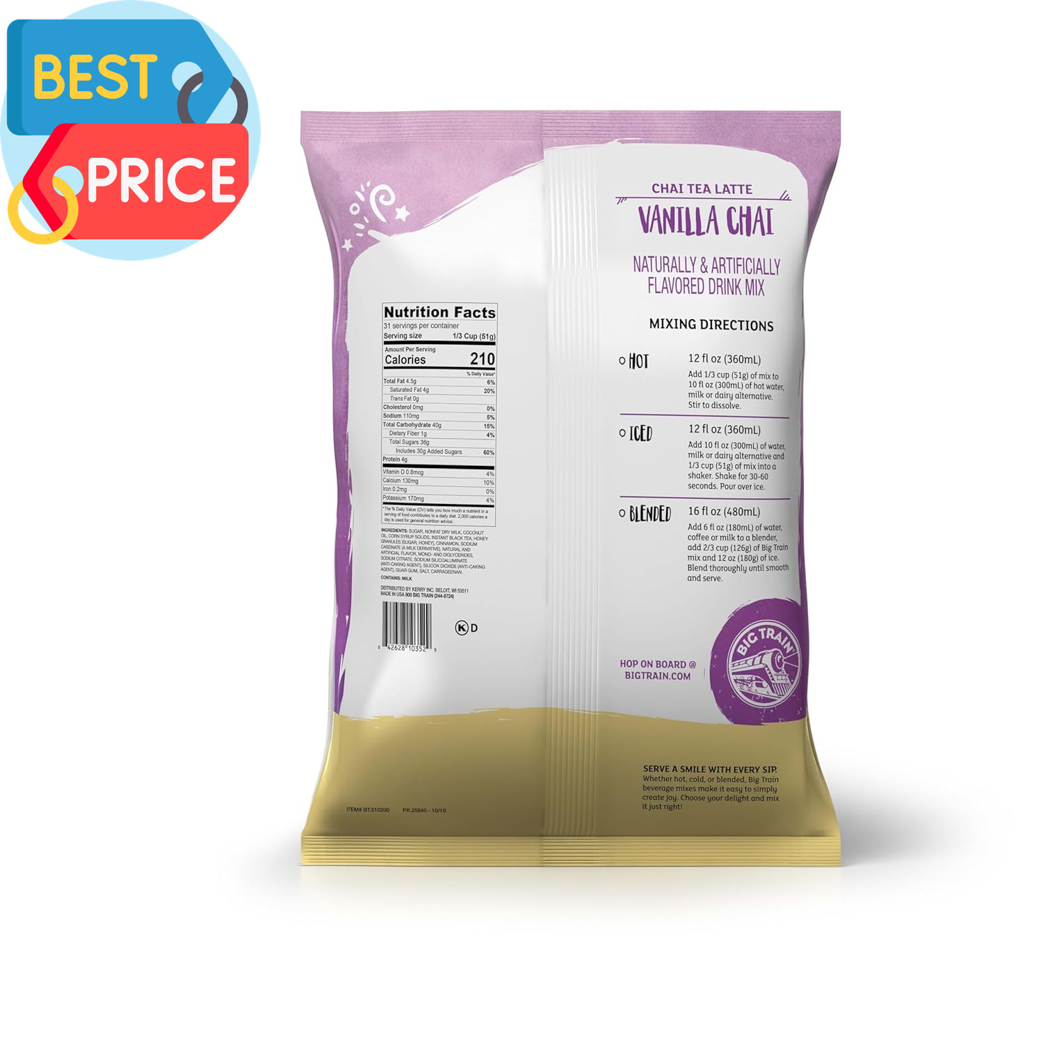 Vanilla Chai Tea Latte Beverage Mix, 3.5 Pound (Pack of 1)