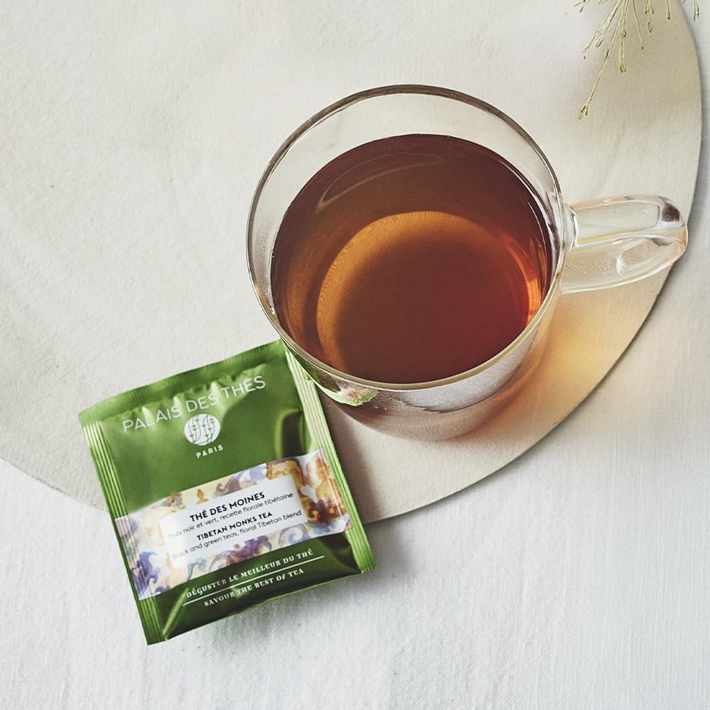 Tibetan Monks Black Green Tea Floral Blend Premium Tea Bags Serves 20 Cups