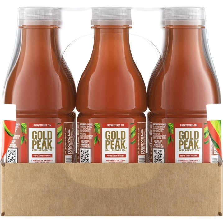 Gold Peak Unsweetened Tea 16.9 fl oz Bottles, 18 Pack – Ready to Drink.