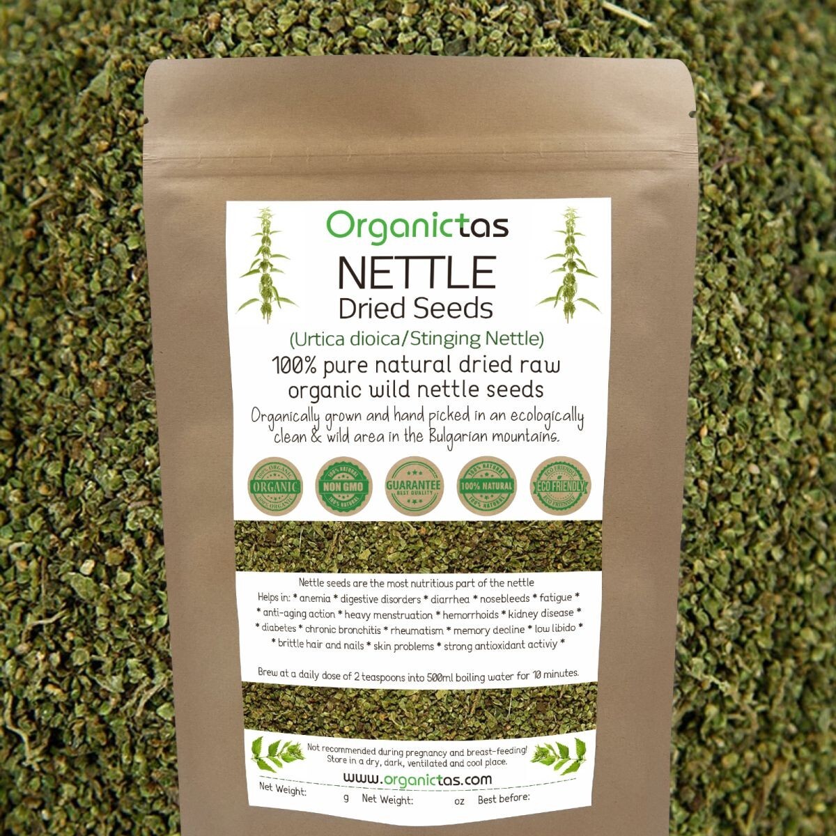 Organic NETTLE SEED TEA – Dried & Crushed Nettle Seeds Tea with Benefits 200g