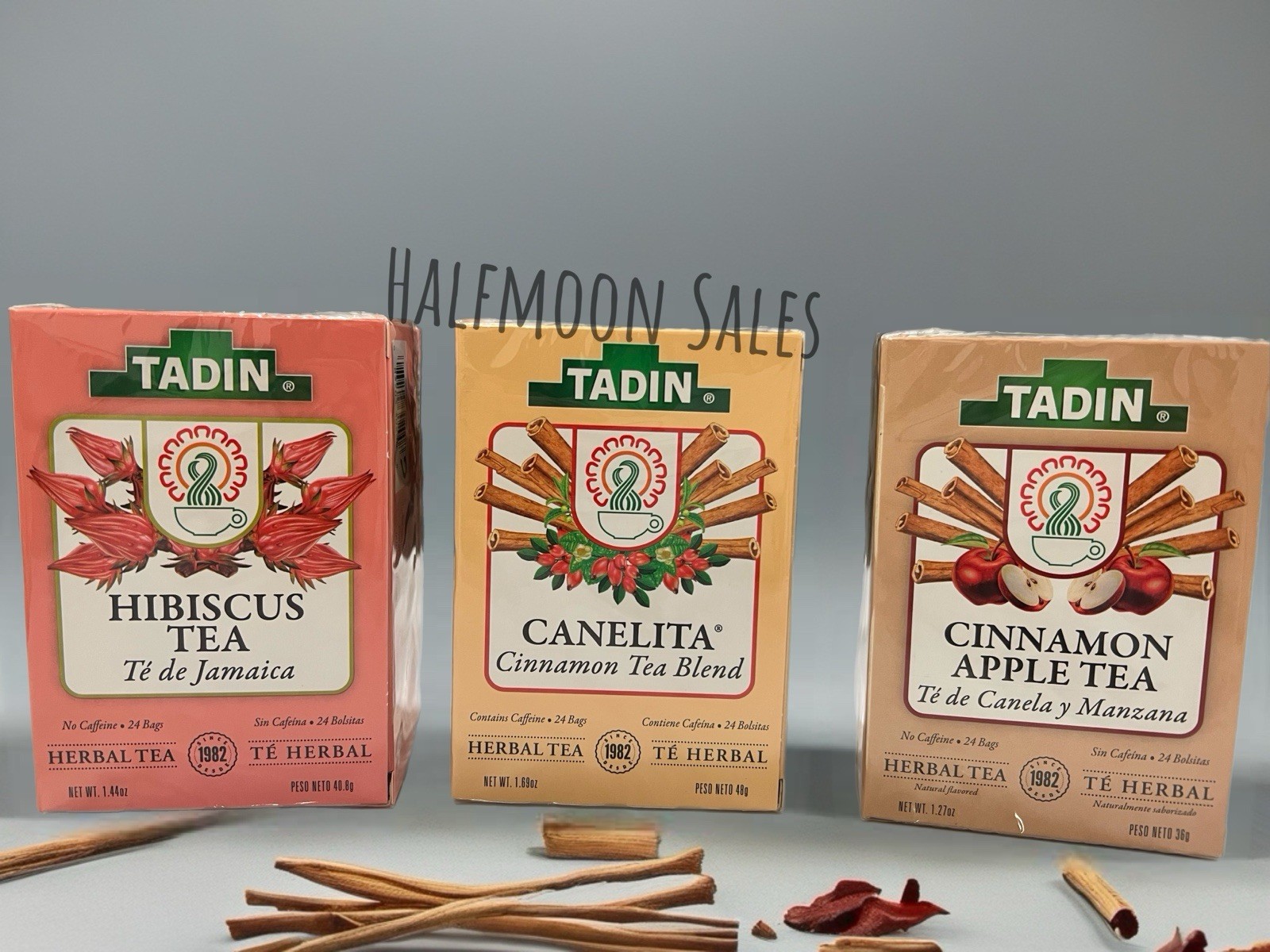 Tadin Herbal Tea Set X3 Hibiscus Jamaica, Canela Cinnamon, Cinnamon Apple