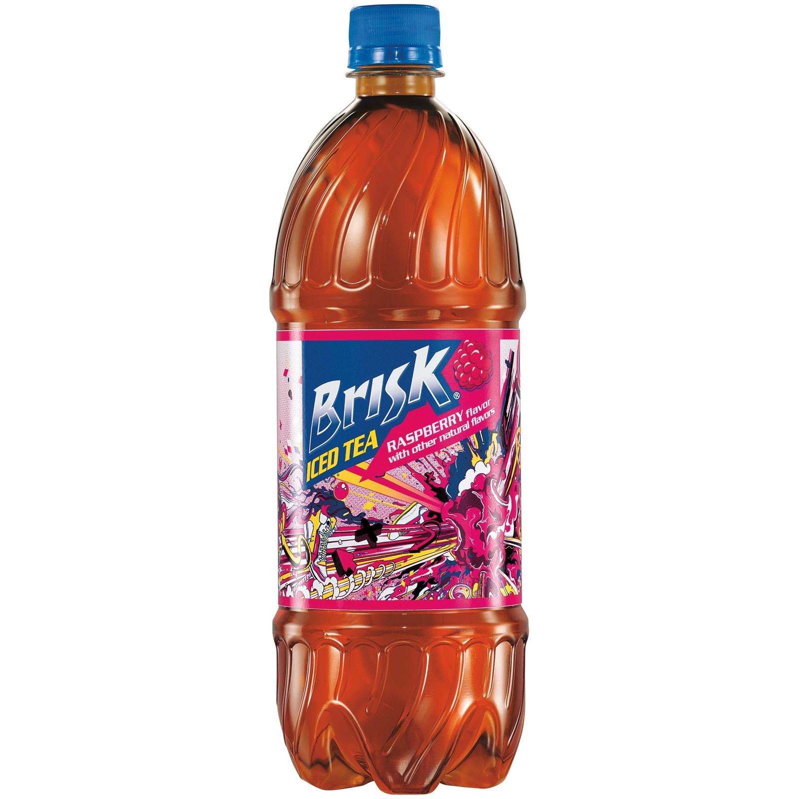 Brisk Raspberry Iced Tea 1 Liter Bottles – 15 Pack – Bold Berry Flavor