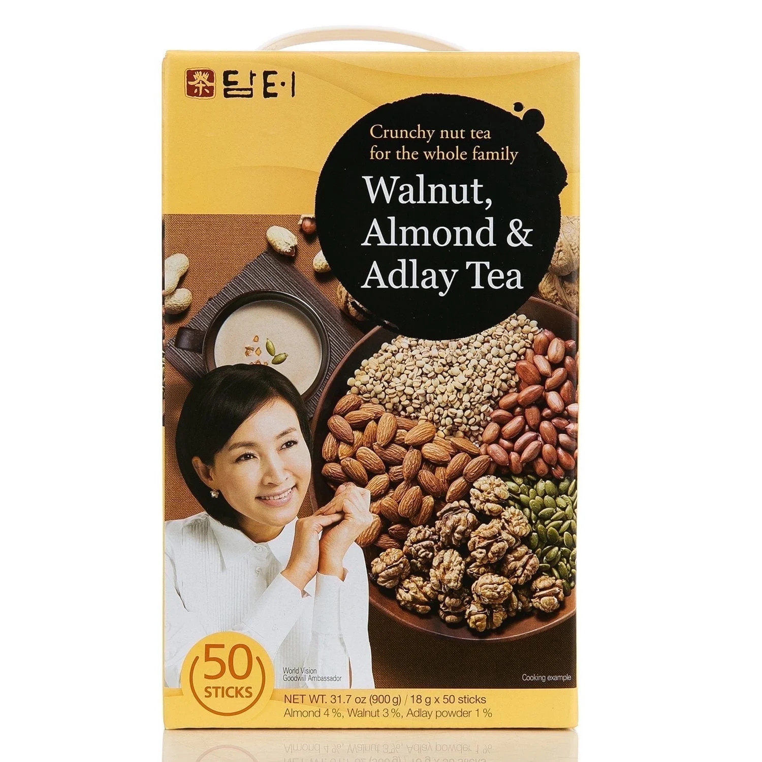 DAMTUH All Natural Walnut Almond Adlay Powder Tea – Grain Tea Drink Mix – 50 St