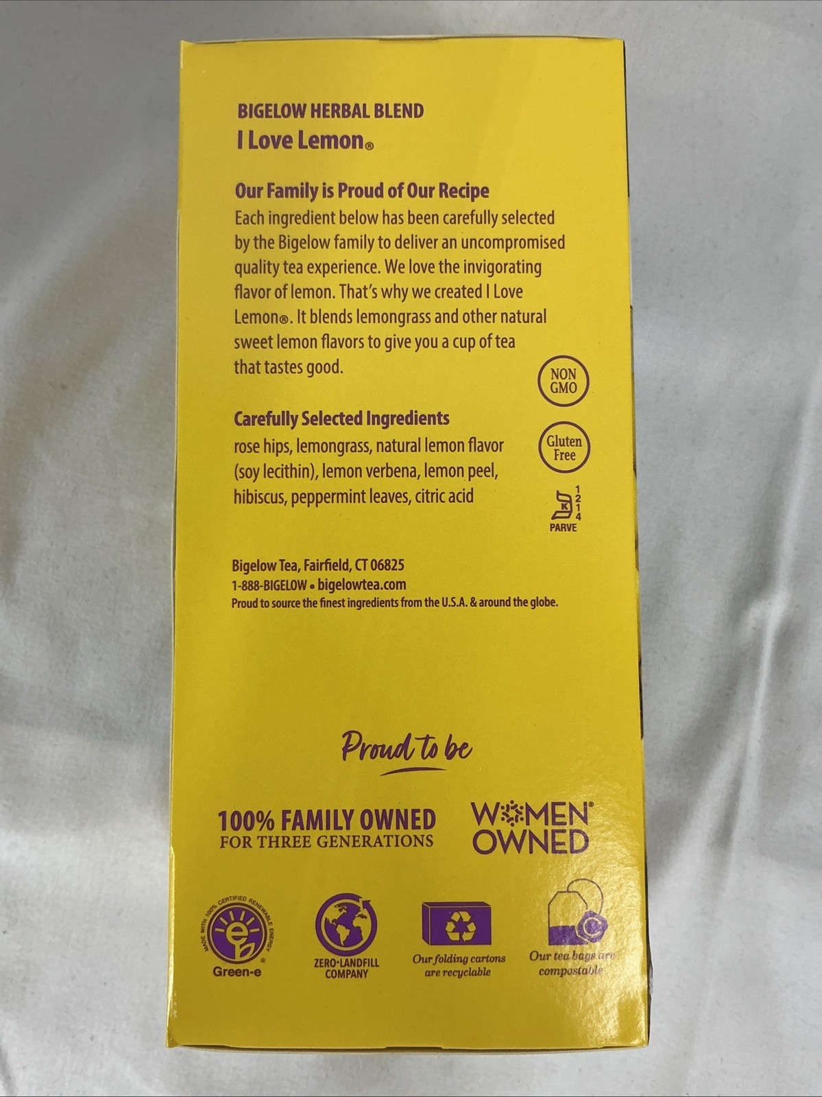 6 Boxes Bigelow I Love Lemon Herbal Tea 28 Bags Per Box (168 Total) 1.79 Oz