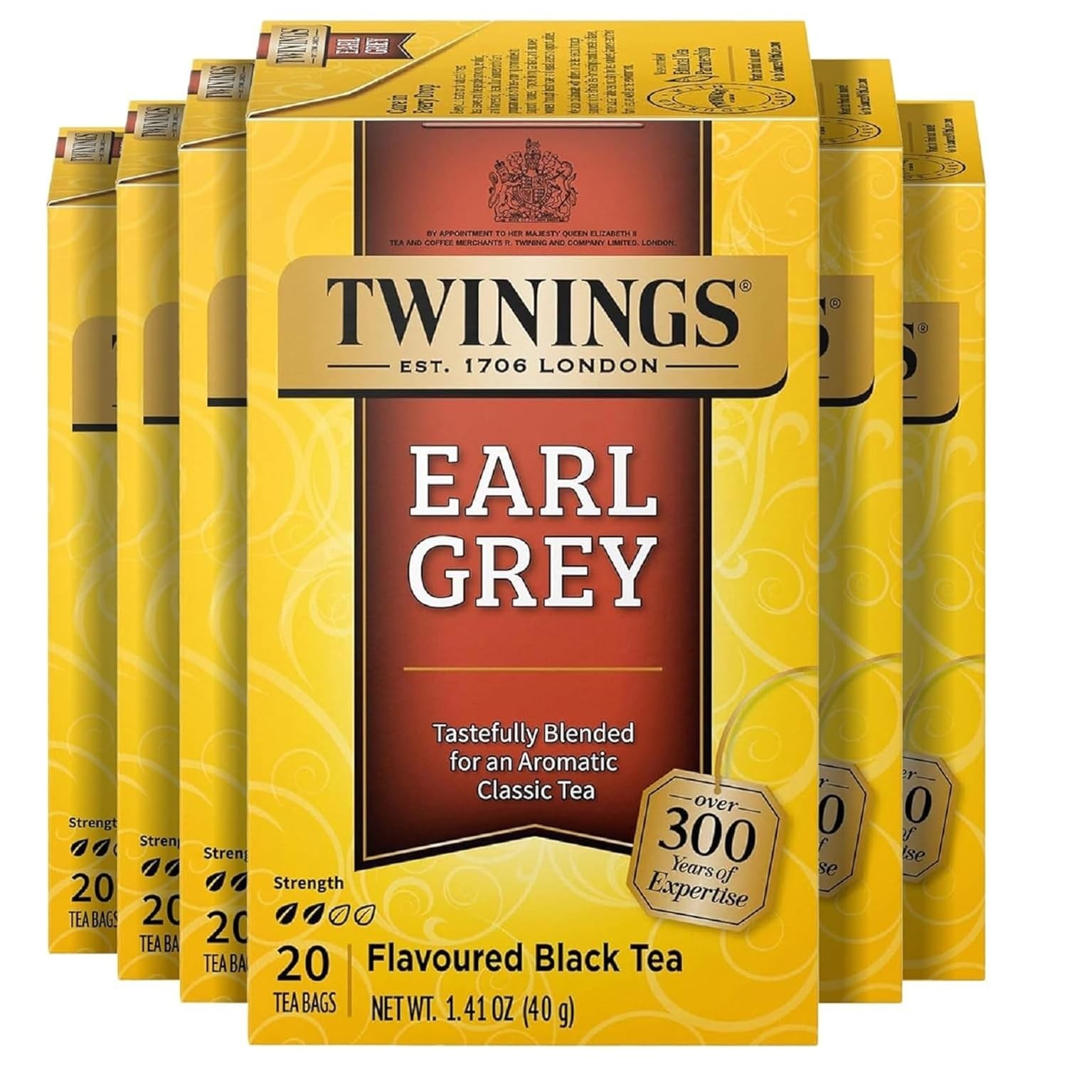 Twinings Earl Grey Black Tea Bags, 20 Count (Pack of 6) 8/25/26