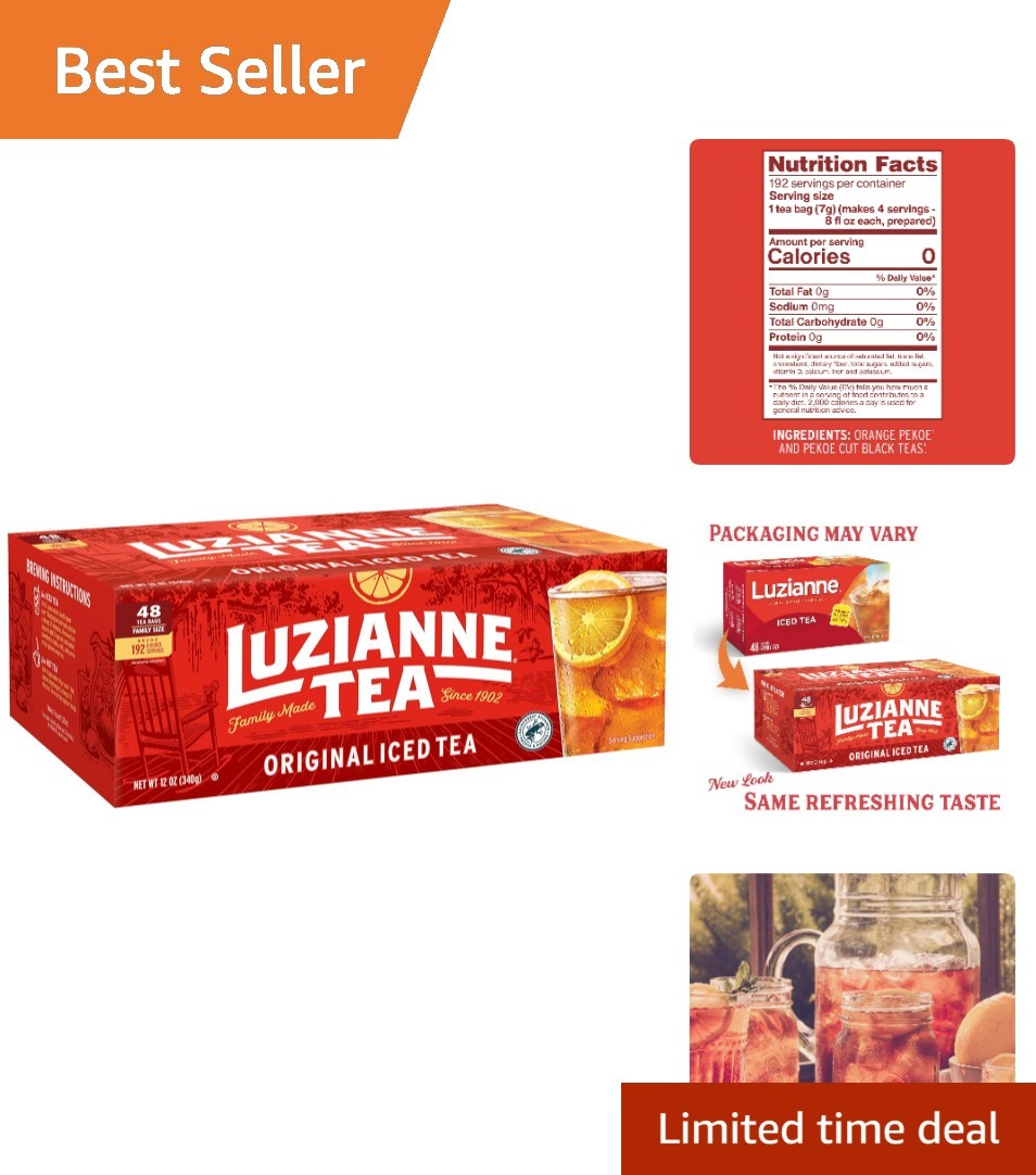 48 Count Unsweetened Iced Tea Bags for Family – Eco-Friendly Refreshment