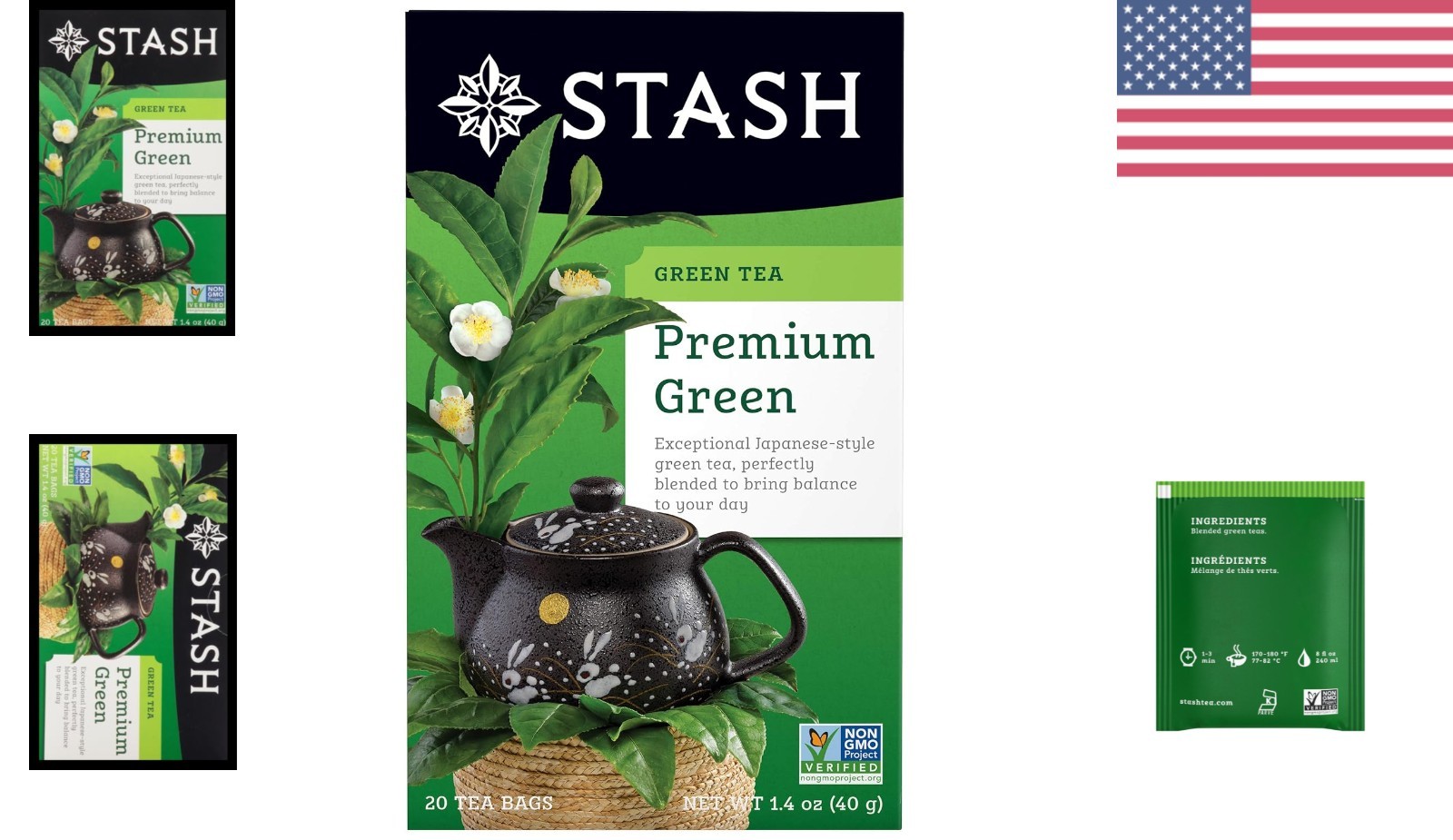 Delightful Green Tea – 20 Gluten-Free Tea Bags for Instant Enjoyment
