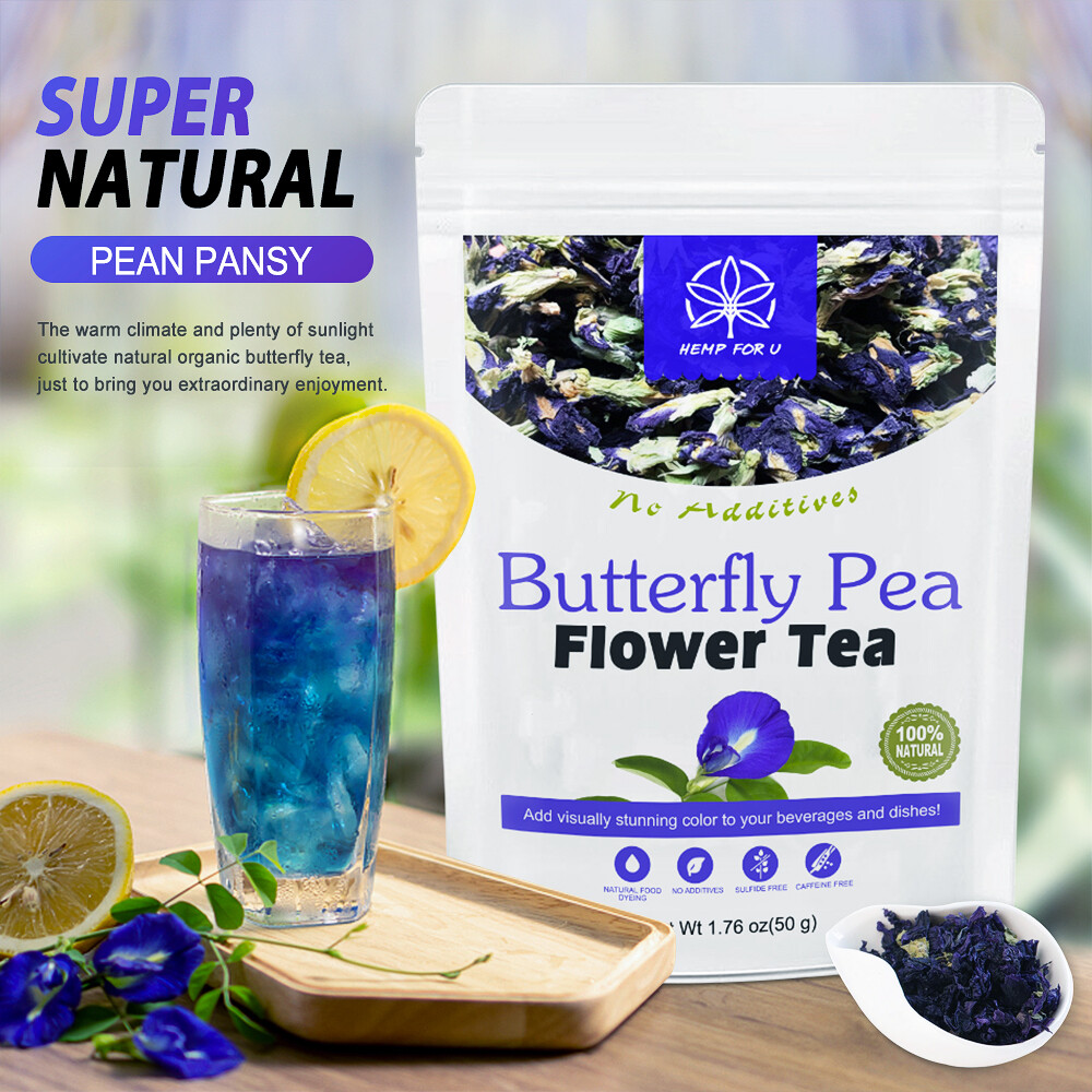 Butterfly Pea Flower Tea Pyramid Tea Bags, Clitoria ternatea Premium