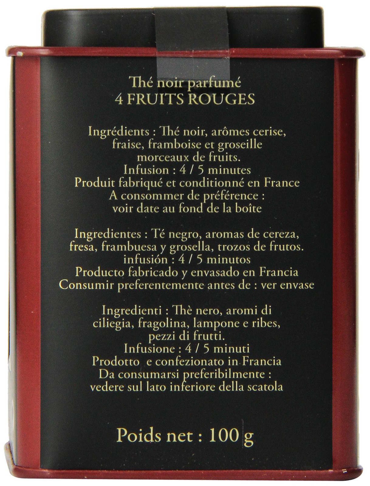 Dammann Freres Loose Leaf, Quatre Fruits Rouges, Premium Gourmet French Black…