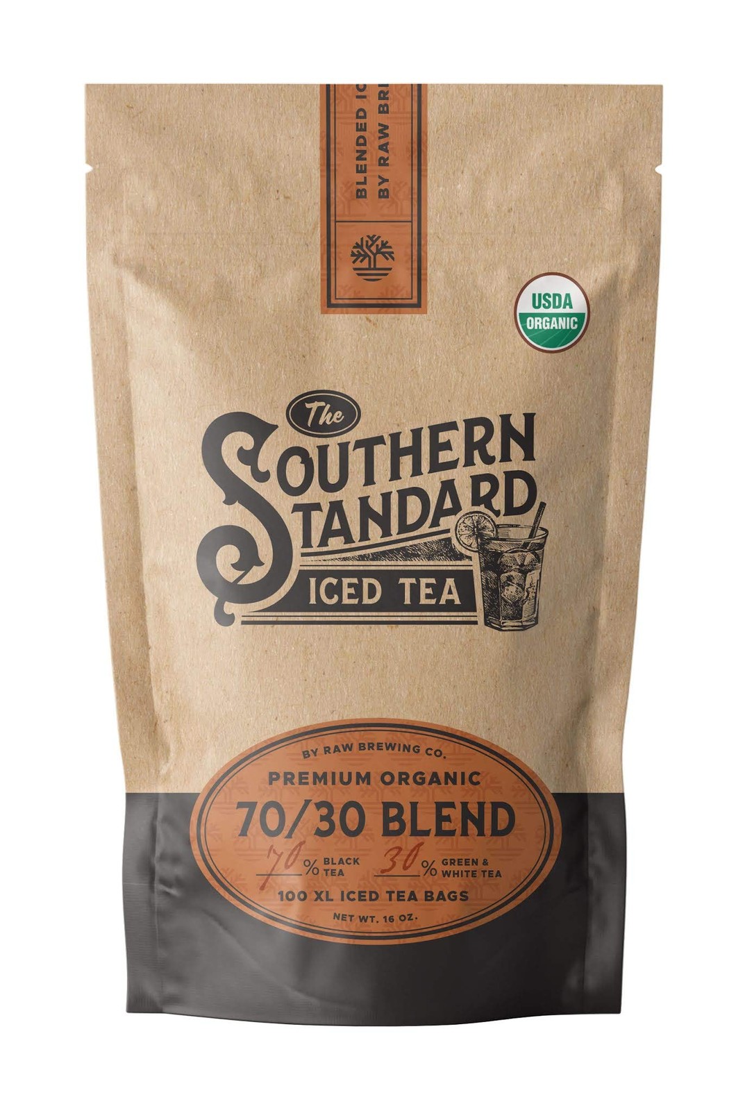 The Southern Standard – Premium Organic Iced Tea Bags – 70/30 Blend (70% Blac…