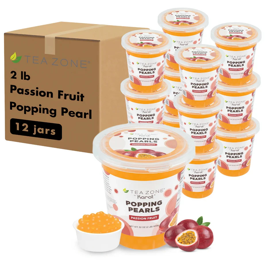 [12 Jars] Tea Zone Passion Fruit POPPING PEARLS™ (B2055, 2lbs)