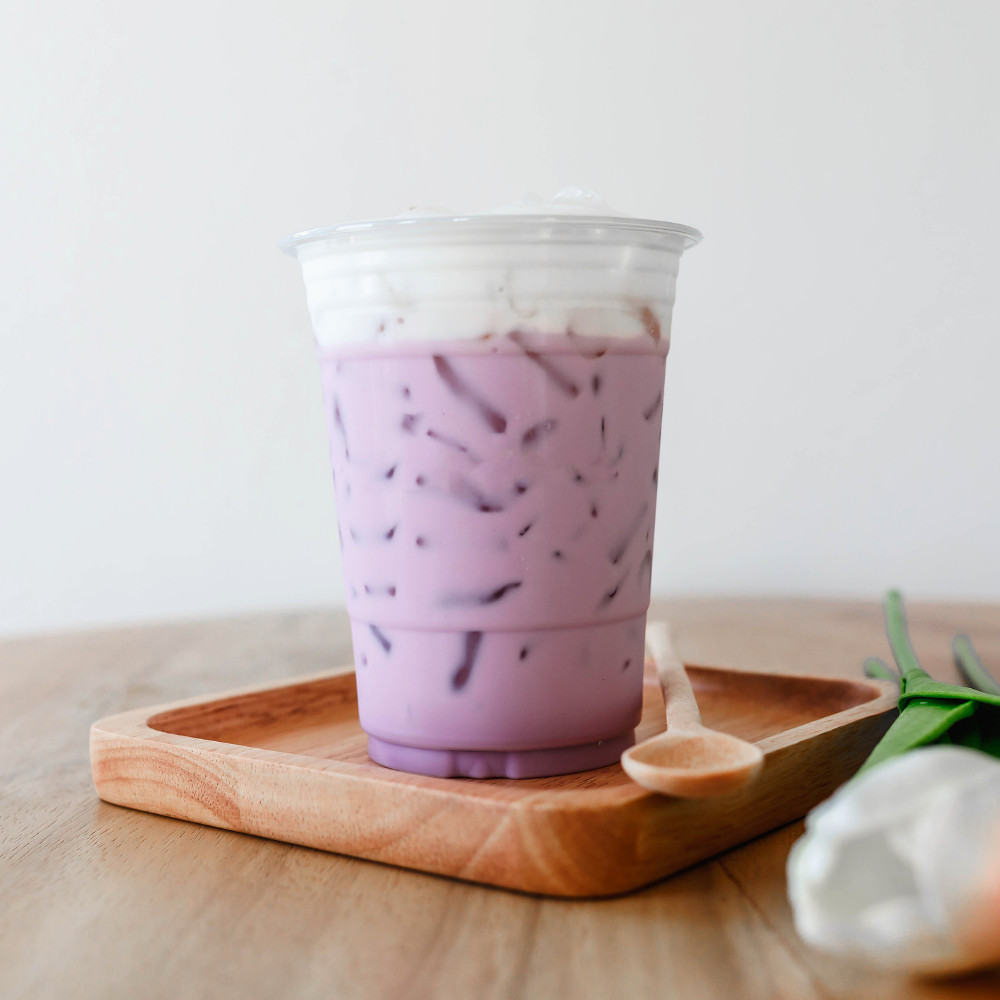 Taro Tea Flavor Bubbles Boba Instant Powder Mixed Drink Milk Tea Smoothie 300g