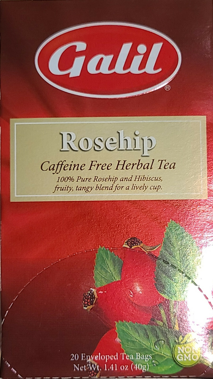 Galil Caffeine Free Herbal Tea Rosehip 20 Tea Bags Kosher Product of Turkey