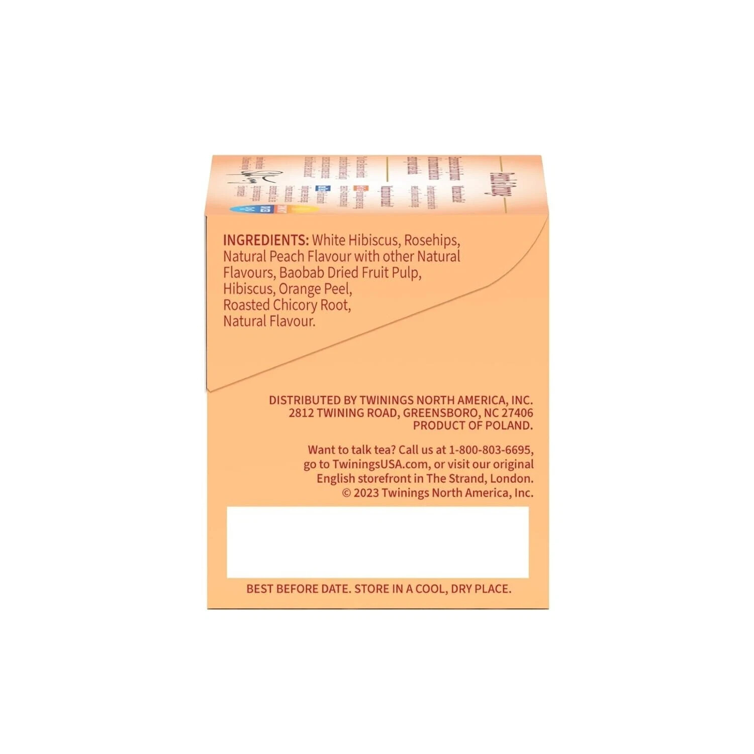 Twinings Peach & Orange Herbal Tea Bags, 20 Count, Caffeine-Free, Hot or Iced
