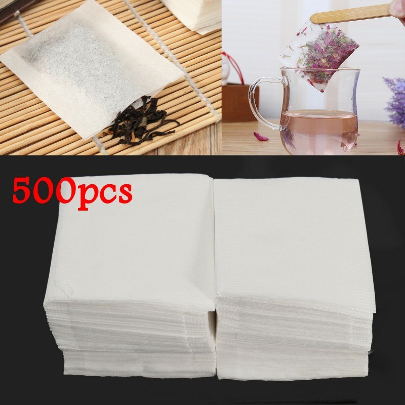 500Pcs Disposable Empty Teabags Non-Woven Heat Seal Filter Herb Loose Tea Bag
