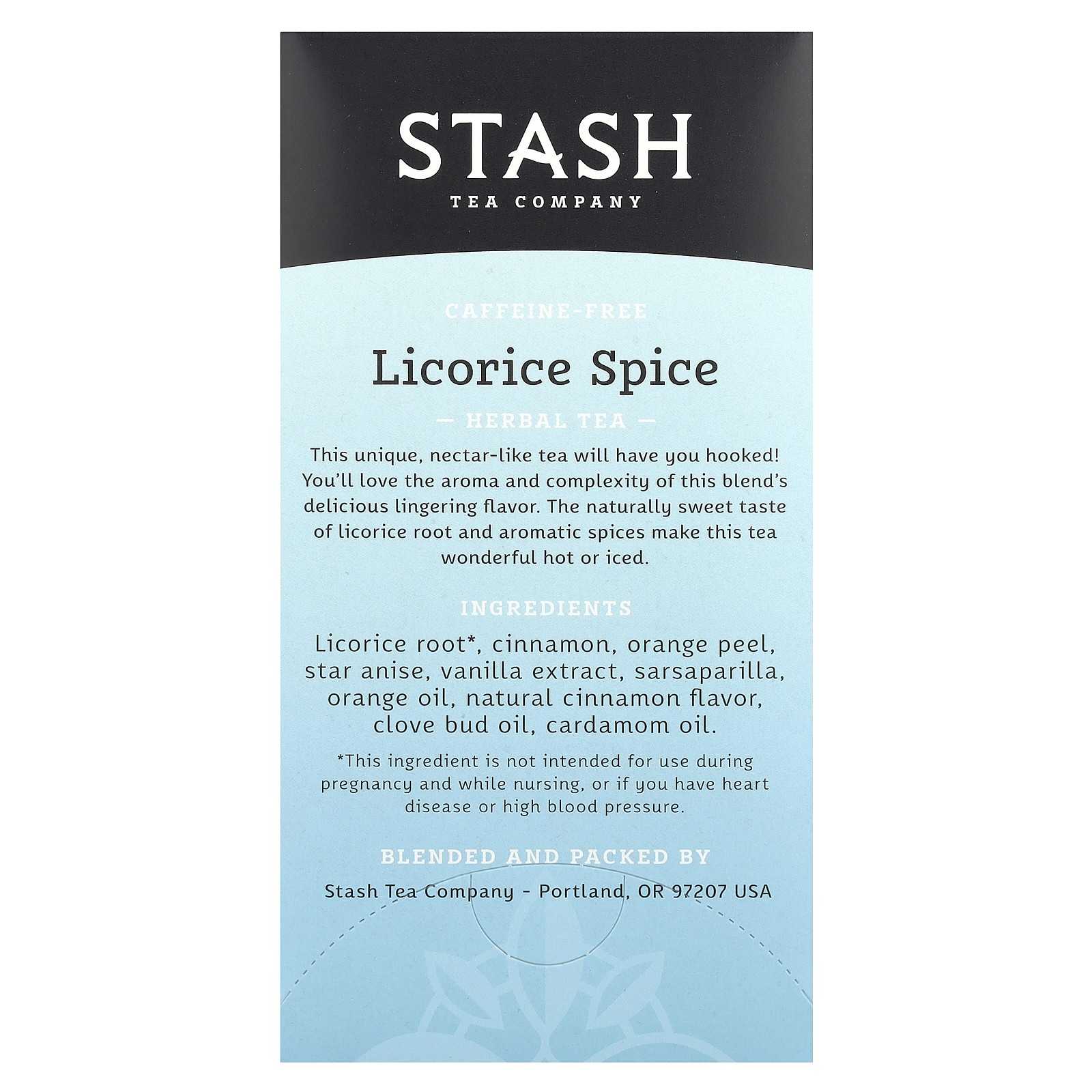 Herbal Tea, Licorice Spice, Caffeine Free, 20 Tea Bags, 1.2 oz (36 g)