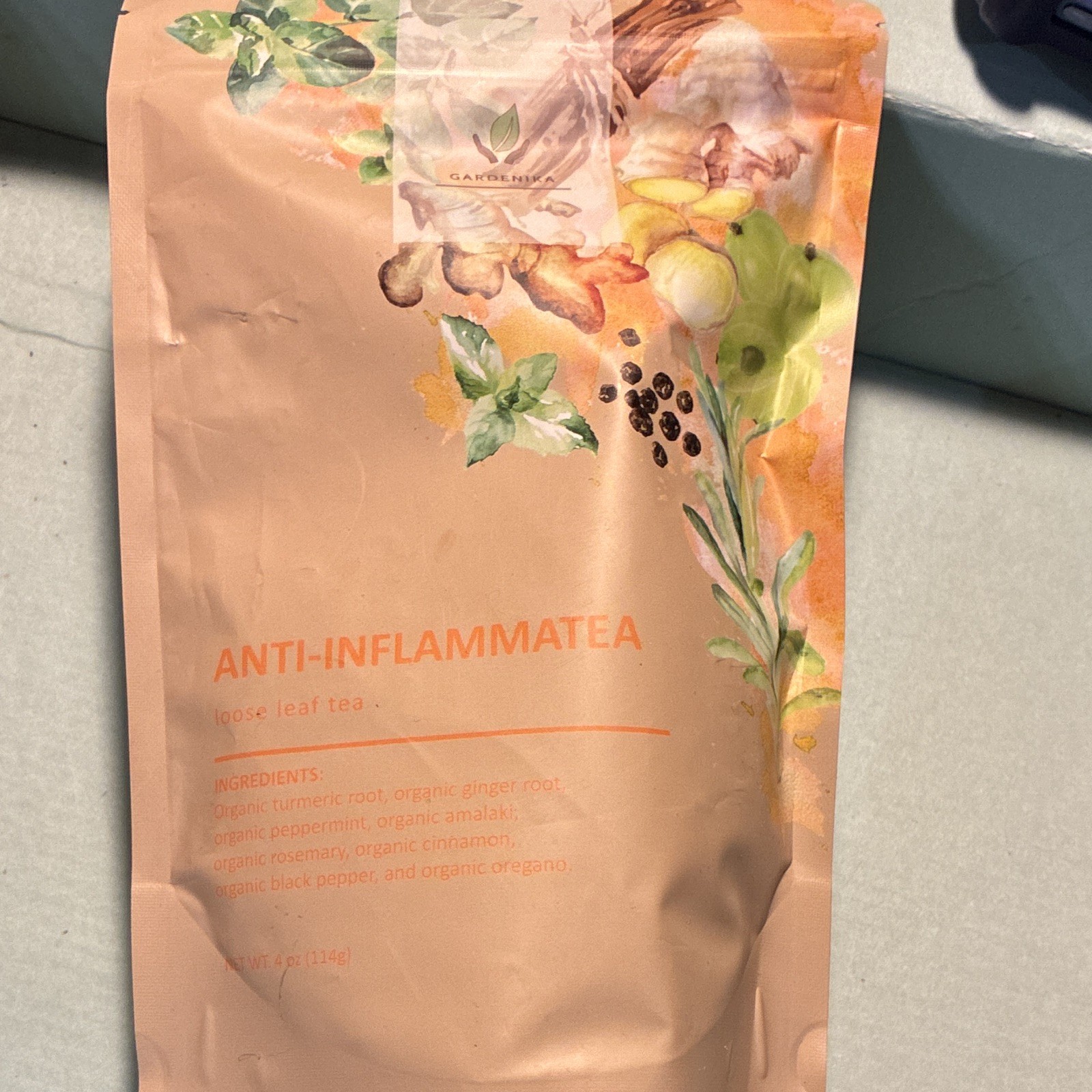 Gardenika Anti-Inflammatea USDA Organic Loose Leaf Tea, Caffeine Free 4 oz