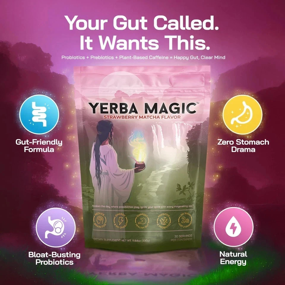 Yerba Magic, Yerba Mate Tea Instant Powder Drink with Nootropics, Pre & Probioti
