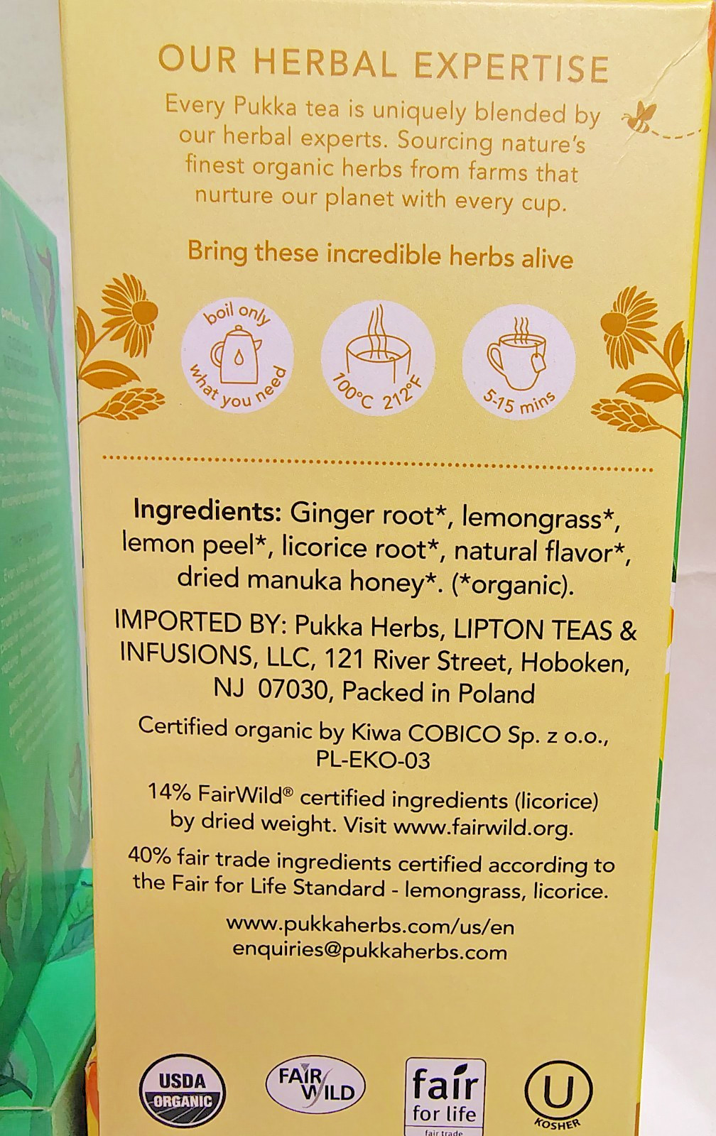 PUKKA Organic Tea Bundle, Three Mint & Lemon/Ginger/Manuka Honey, Lot of 160 Bag
