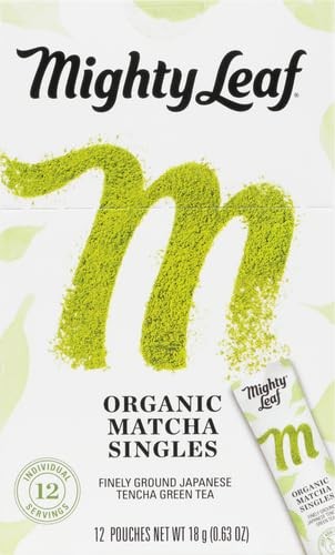Mighty Leaf Tea, Organic Matcha Green Tea Singles – 1 Box of 12 Single Serve …