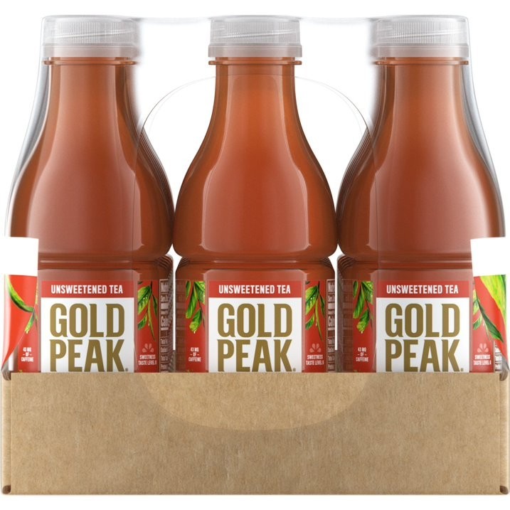 Gold Peak Unsweetened Tea 16.9 fl oz Bottles, 18 Pack – Ready to Drink.
