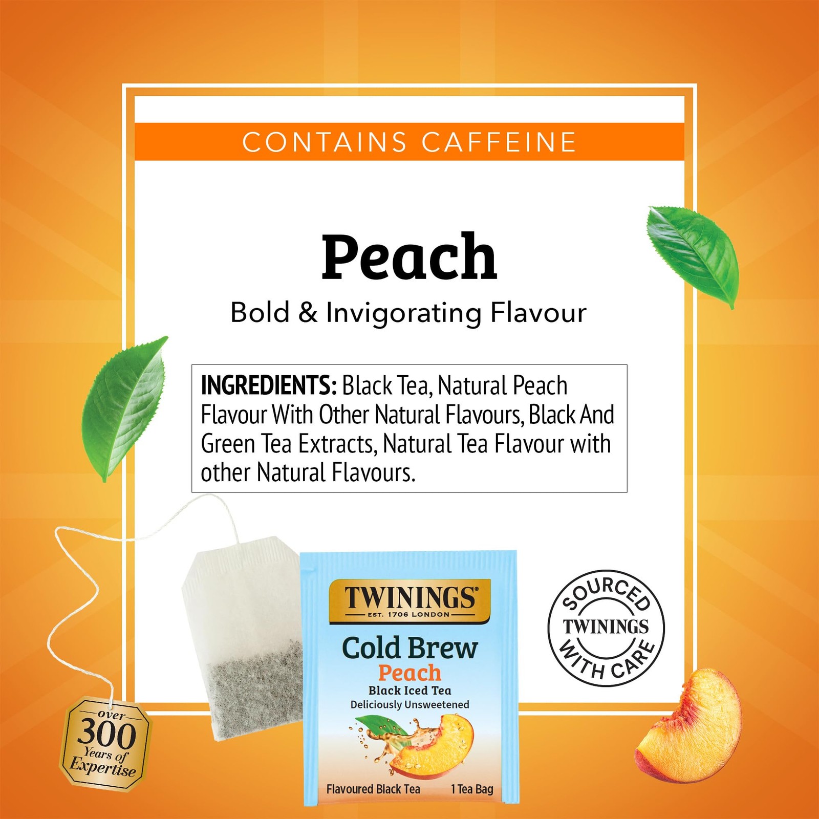 Peach Tea 20 Count Natural Iced Tea Bags Refreshing Orchard Flavor