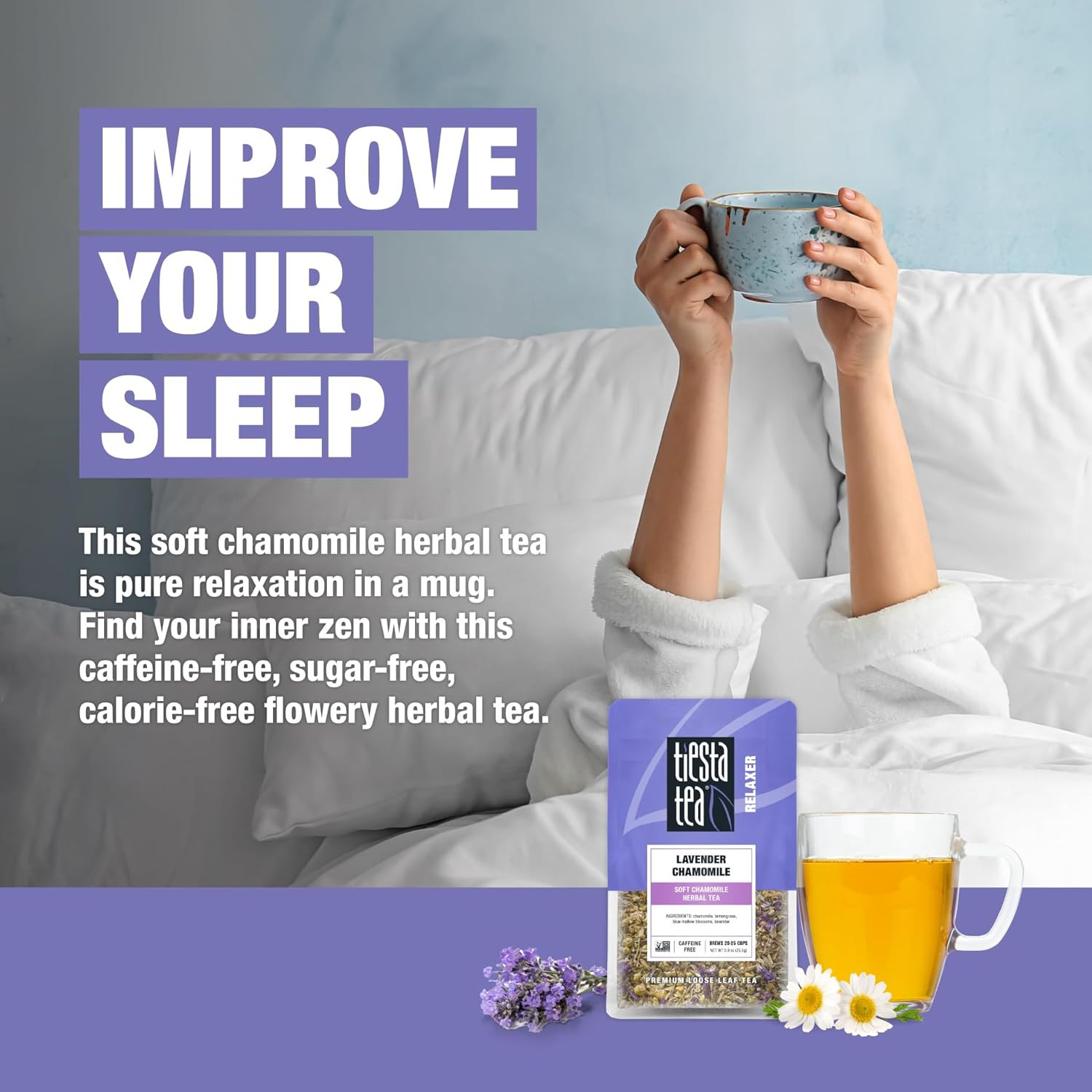 Tiesta Tea – Lavender Chamomile Herbal Tea, Calming Loose Leaf Blend with Chamom