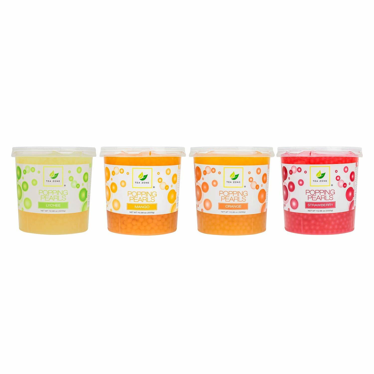 Tea Zone Strawberry Popping Pearls/Popping Boba(B2053, 7lbs) for Boba Tea