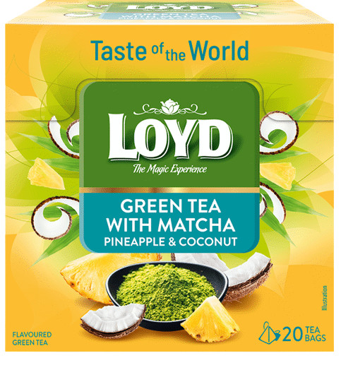 4 LOYD Green Tea With Matcha Pineapple & Coconut Flavor Boxes 30g 1.05oz
