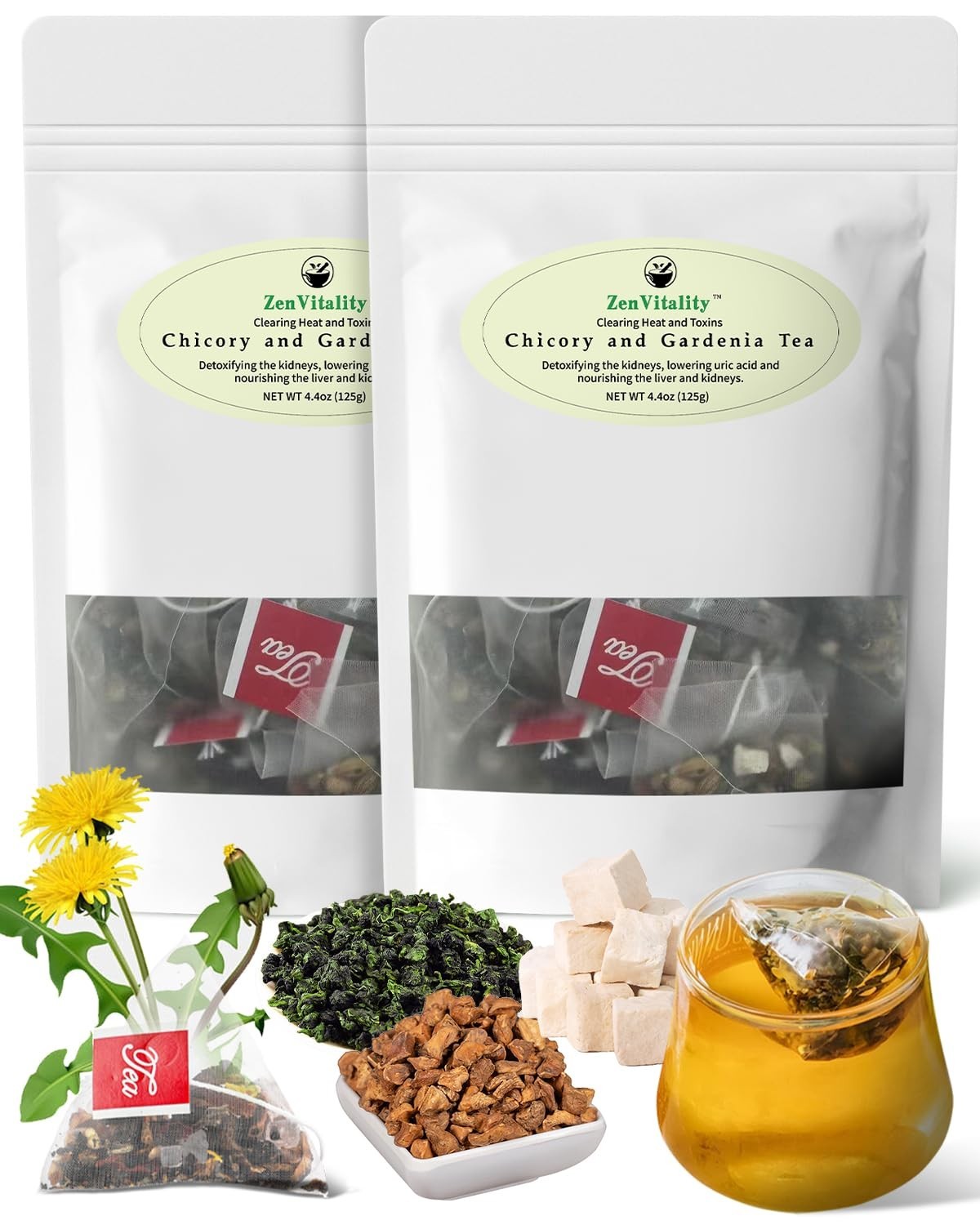 Organic Chicory & Gardenia Tea for Diabetics – Supports Blood Sugar, Digestion,