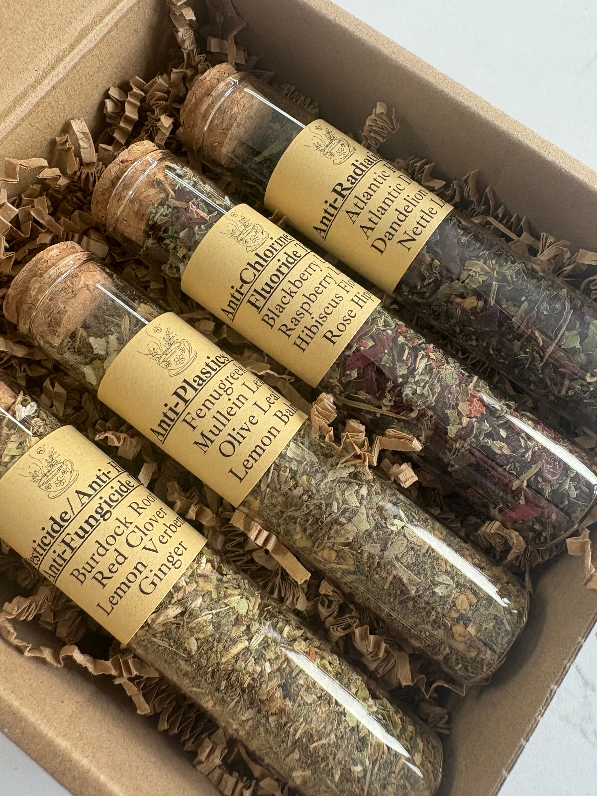 4 Loose Leaf Detoxifying Tea Sampler Set, Tea Gift Set, Apothecary Gift