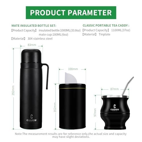 Stainless Steel Yerba Mate Kit with Gourd, Bombilla & Cleaning Brush