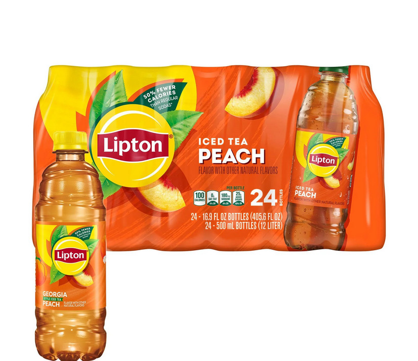Lipton Peach Iced Tea 16.9oz 24 Pack Refreshing Fruit-Flavored Drink