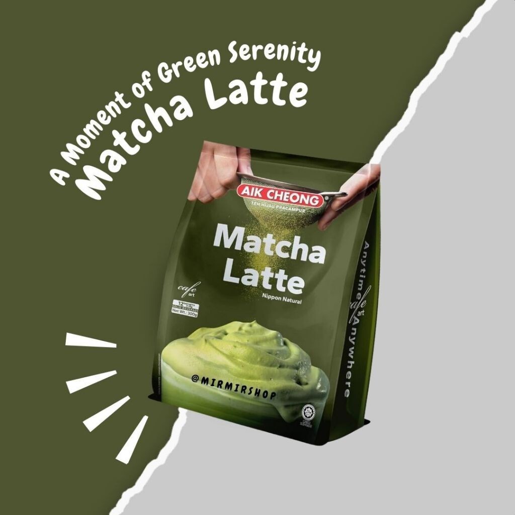 2 X INSTANT MATCHA LATTE 3 IN 1 TEA DRINK 24 SACHETS AIK CHEONG – FREE SHIPPING