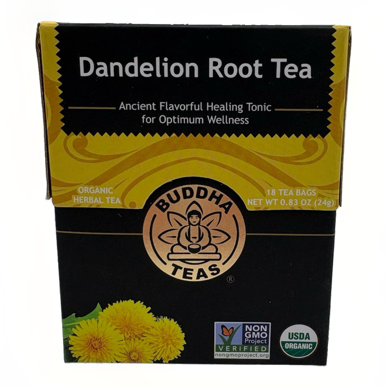 Buddha Teas Certified Organic Dandelion Root Tea 18 Tea Bag Caffeine Free 10/26