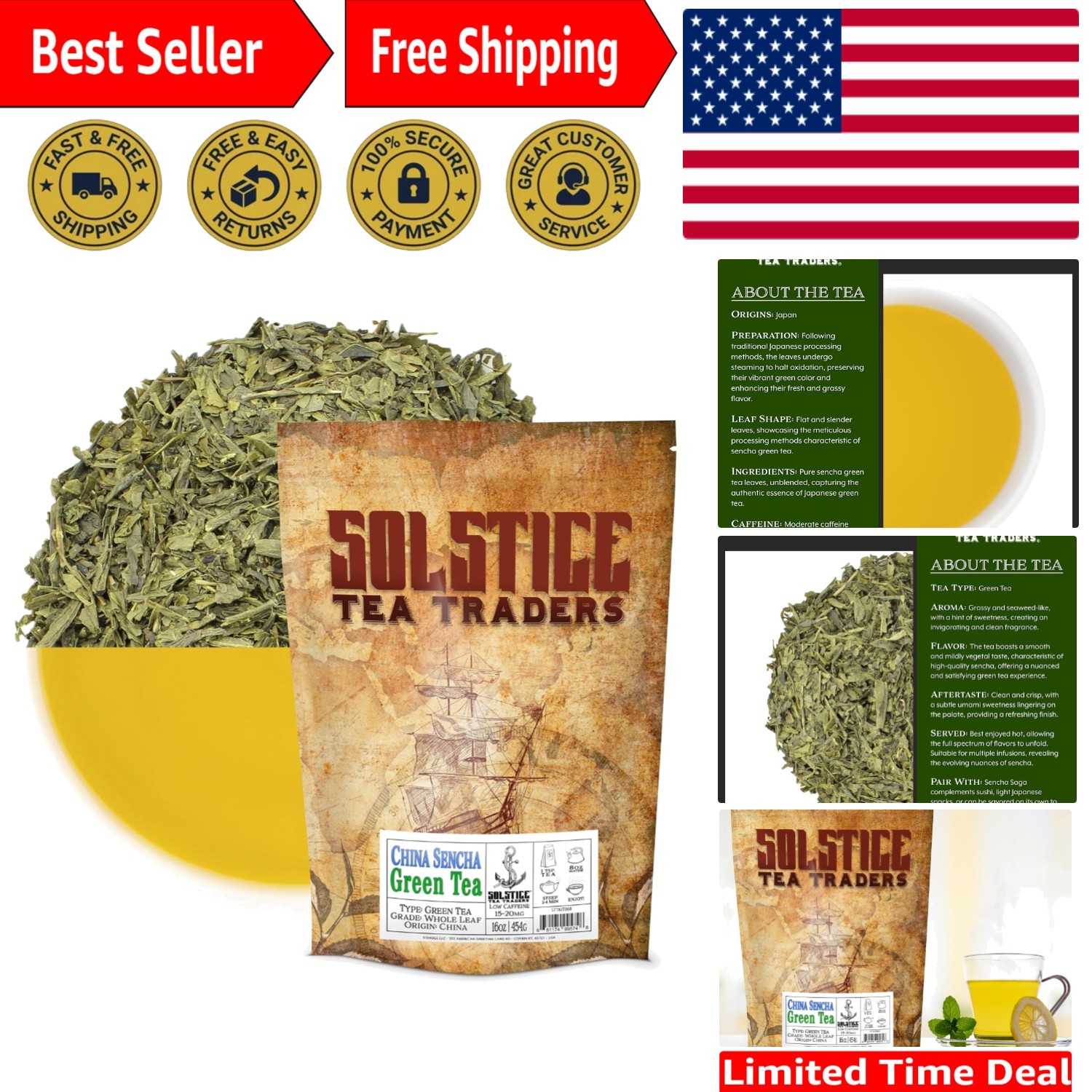 Japanese Sencha Green Tea – 1 Pound Loose Leaf for Everyday Enjoyment
