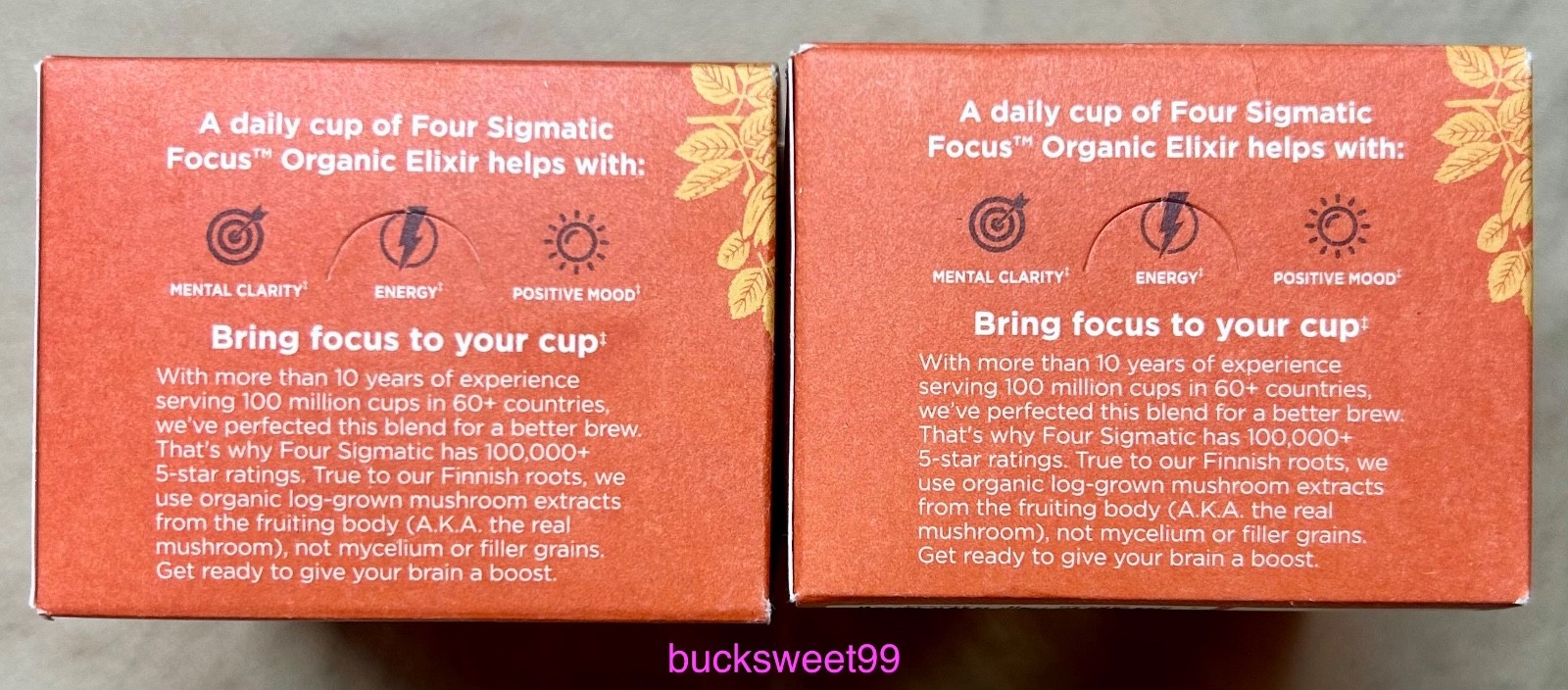 FOUR SIGMATIC FOCUS Organic Elixir – 20 Packets each BOX – EXP 1/28 – 2 BOXES
