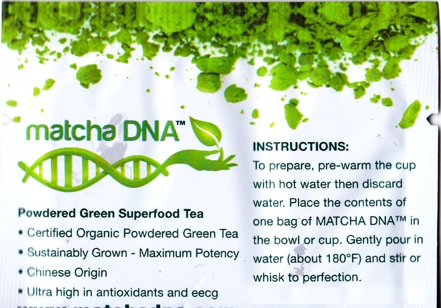 Lot of 12: MatchaDNA Certified Organic Powdered Green Tea bag, see description