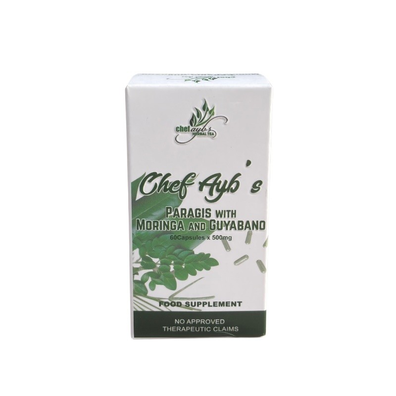Chef Ayb’s Paragis Herbal Tea & Botanical Capsule Set w/ Moringa Guyabano 3-Pack