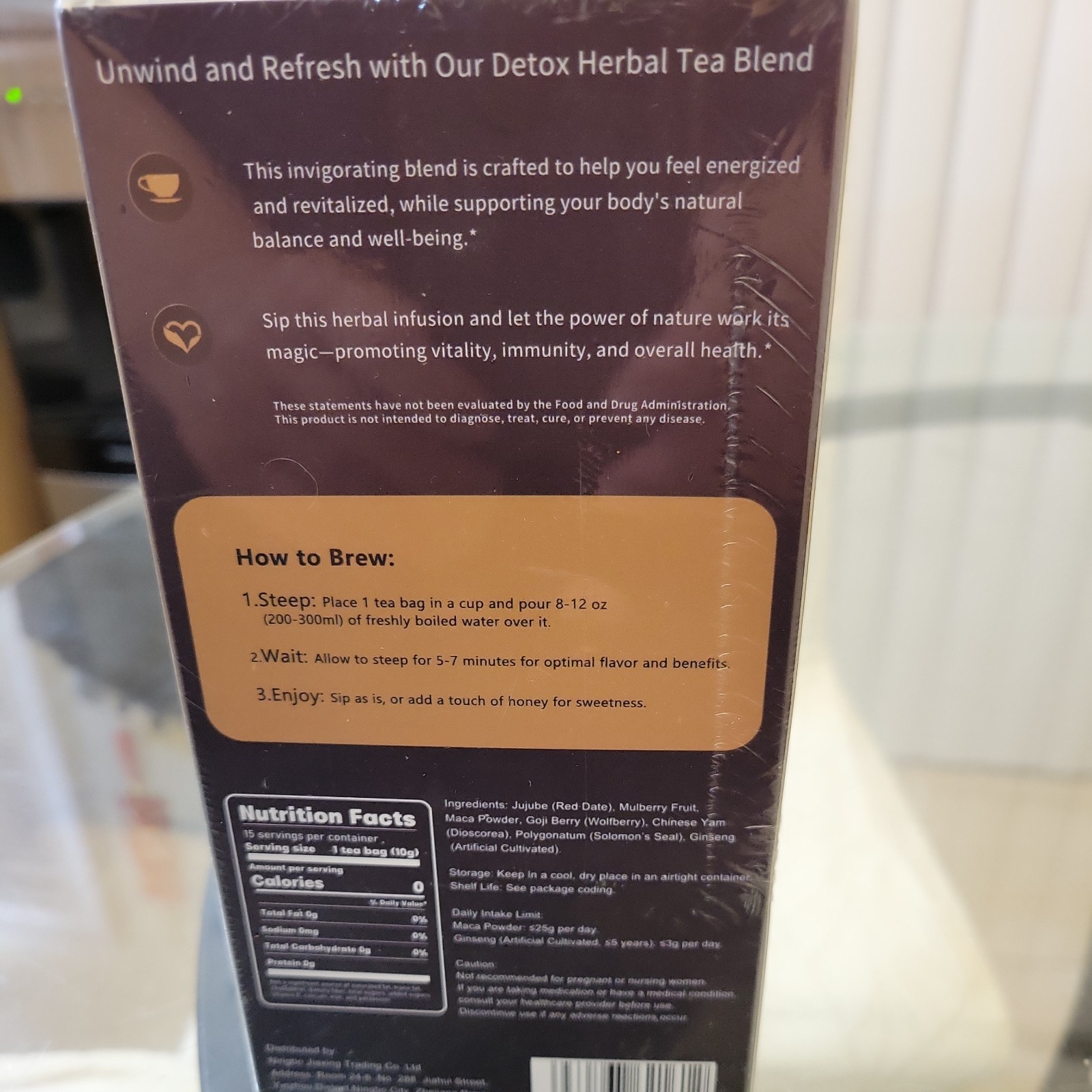 Ginseng Herbal Tea Bags – Traditional Chinese Blend with 7 Natural Ingredients.