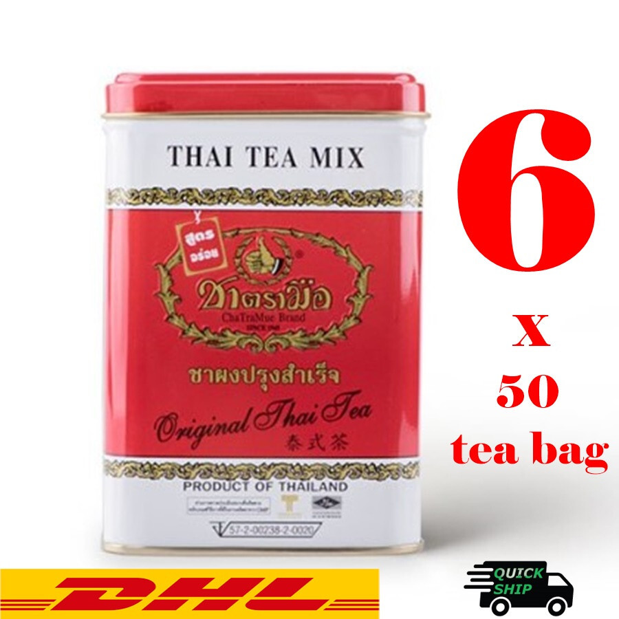 6 x 50 teabags (200g.) Authentic Original Thai Tea Mix “Cha Tra Mue” Halal DHL