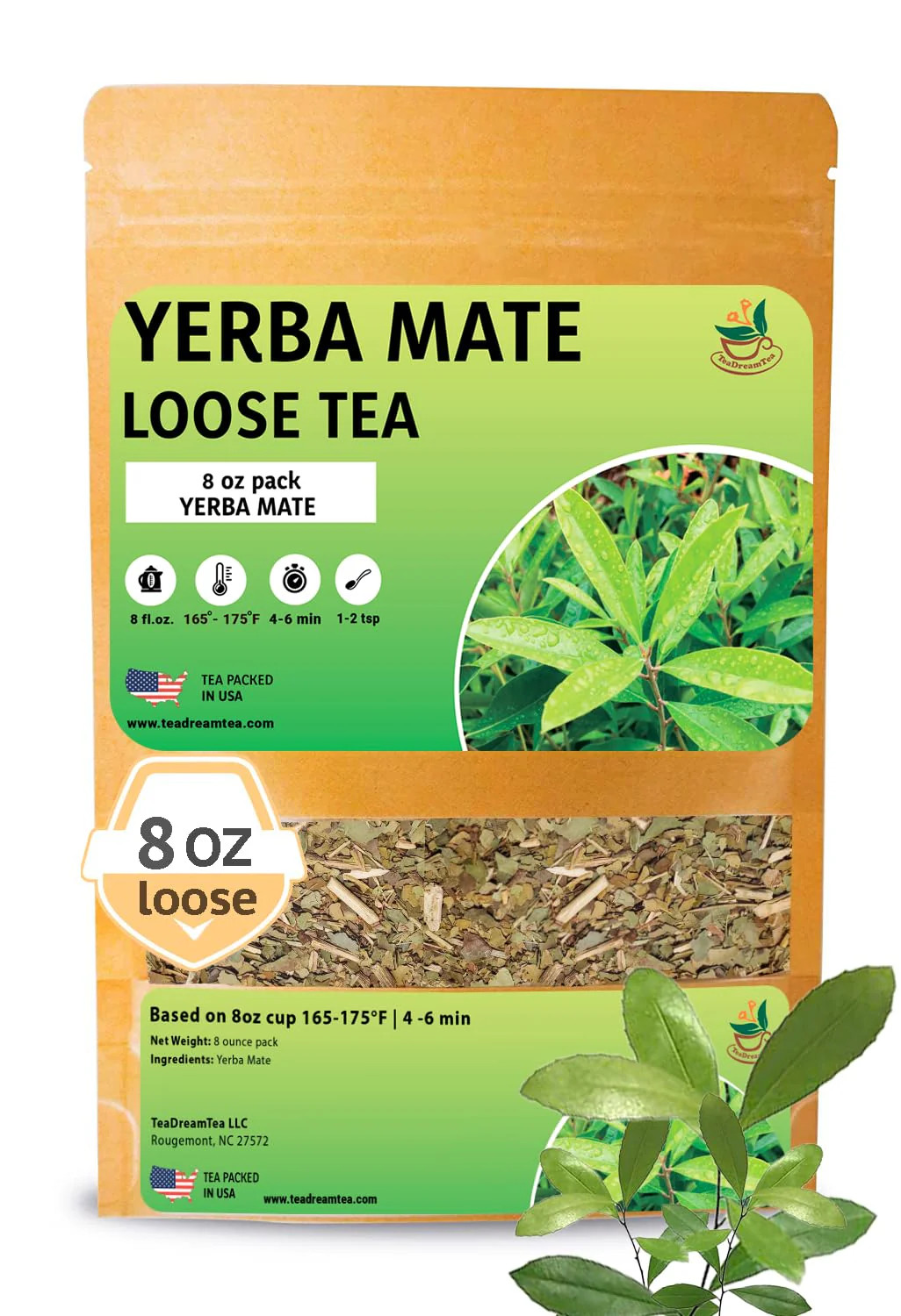 Yerba Mate Loose Leaf Tea 4oz 8oz 1lb Natural Energy Tea TeaDreamTea