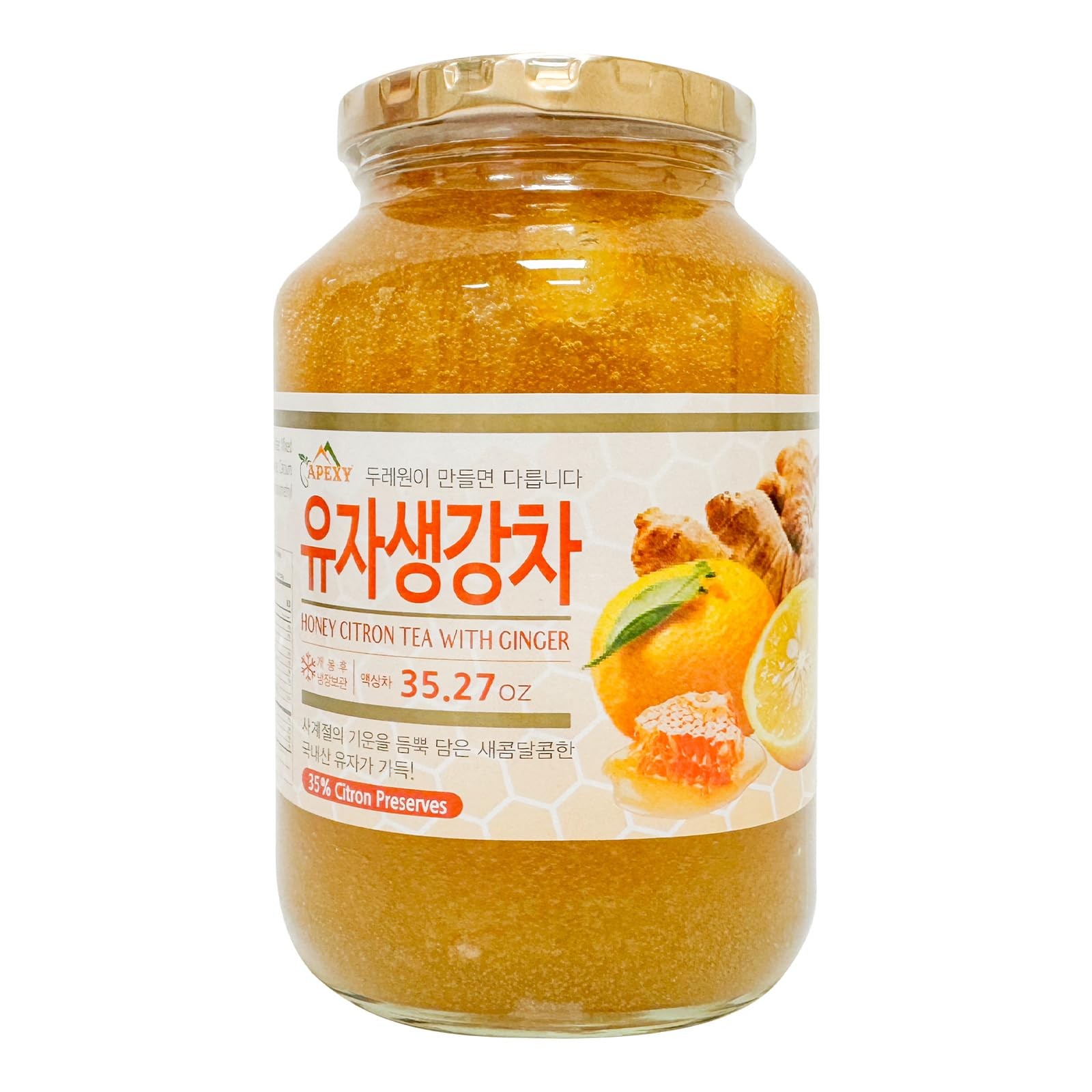 Apexy Authentic Korean Honey Citron Tea With Ginger, 35.27 Fl Oz (Pack of 1)