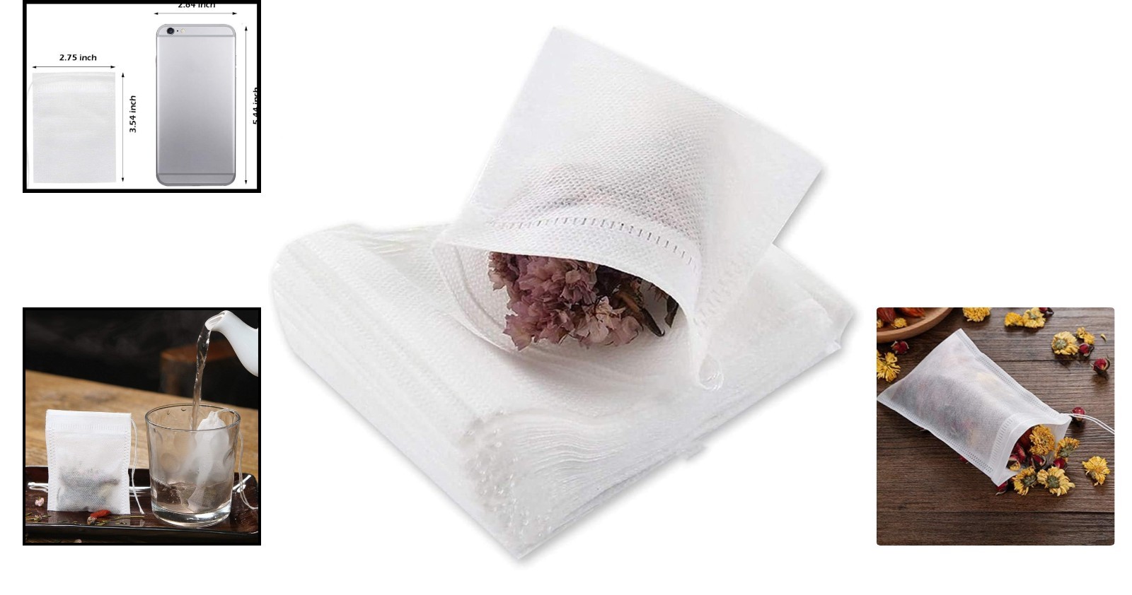 Versatile Disposable Tea Infusers – 400 Non-Woven Tea Filter Bags for Every Brew