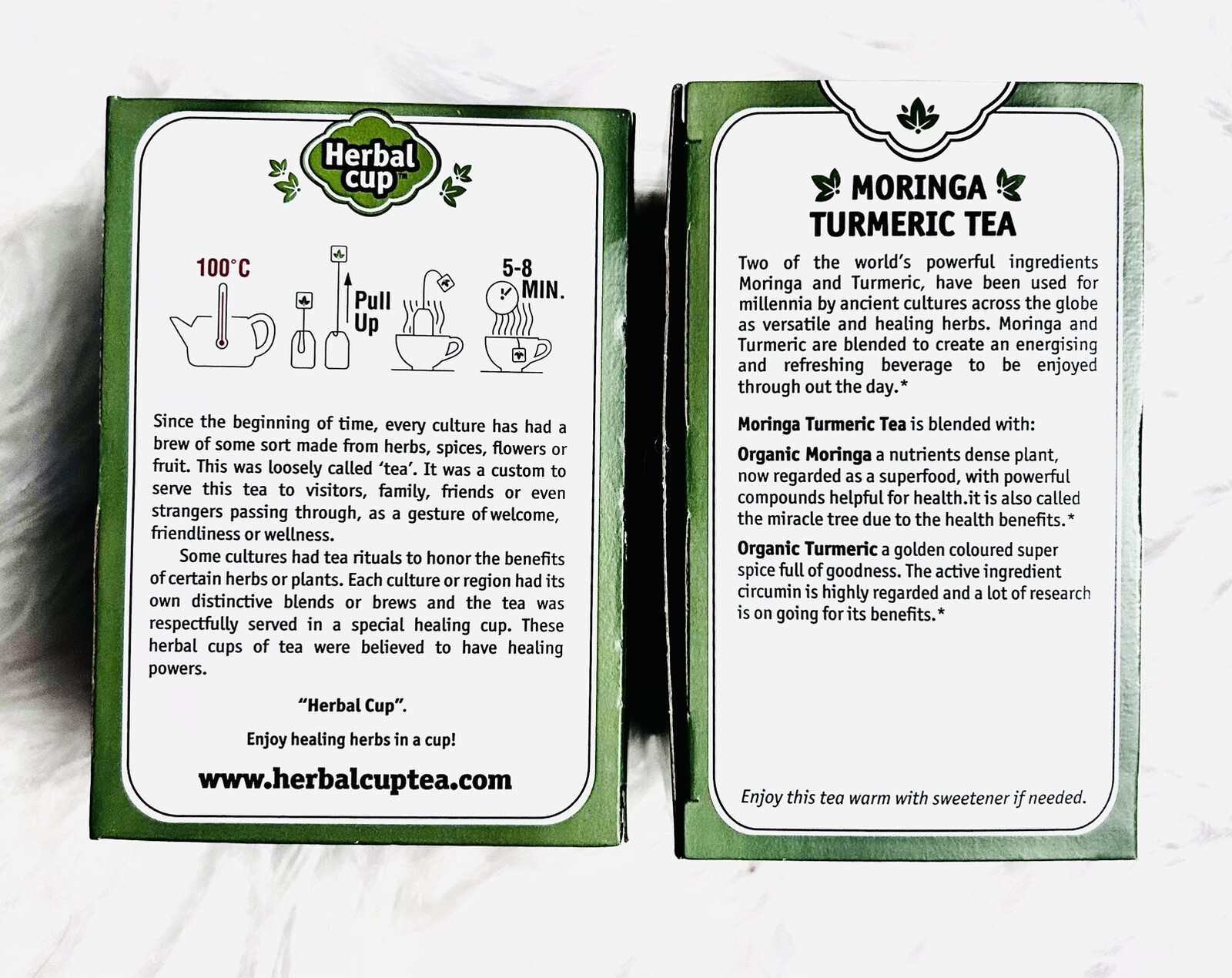 Moringa Turmeric Herbal Cup No Caffeine 2 Boxes 32 Tea Bags United States