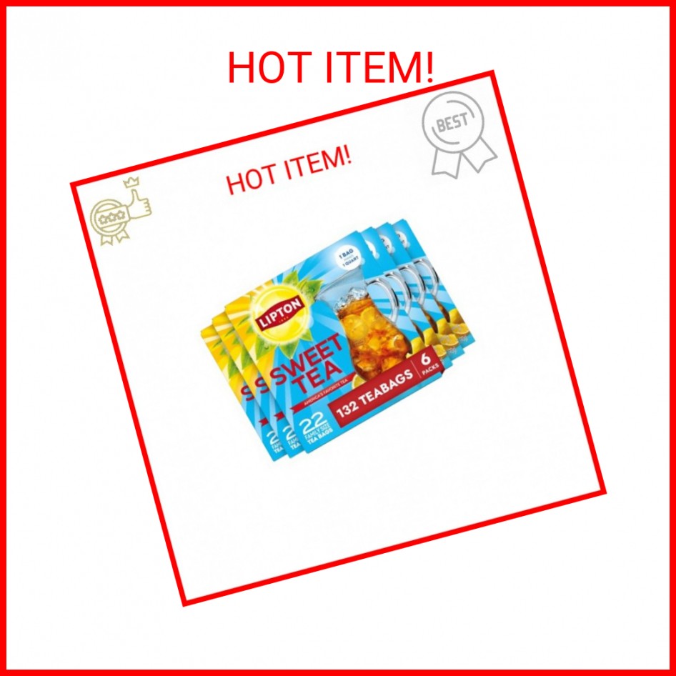 Lipton Southern Sweet Iced Tea Bags, Family Size Zero Calories, 132 Total Bags (