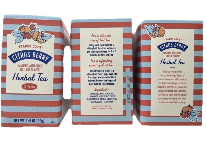 3 Packs Trader Joe’s CITRUS BERRY Herbal Tea 20-Tea Bag Great Hot or Iced!