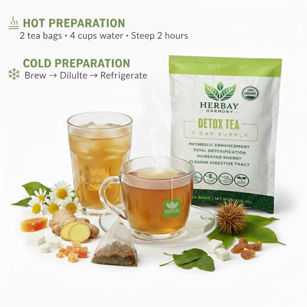 Organic Detox Tea – Caffeine-Free Digestive Blend, 24 Pack